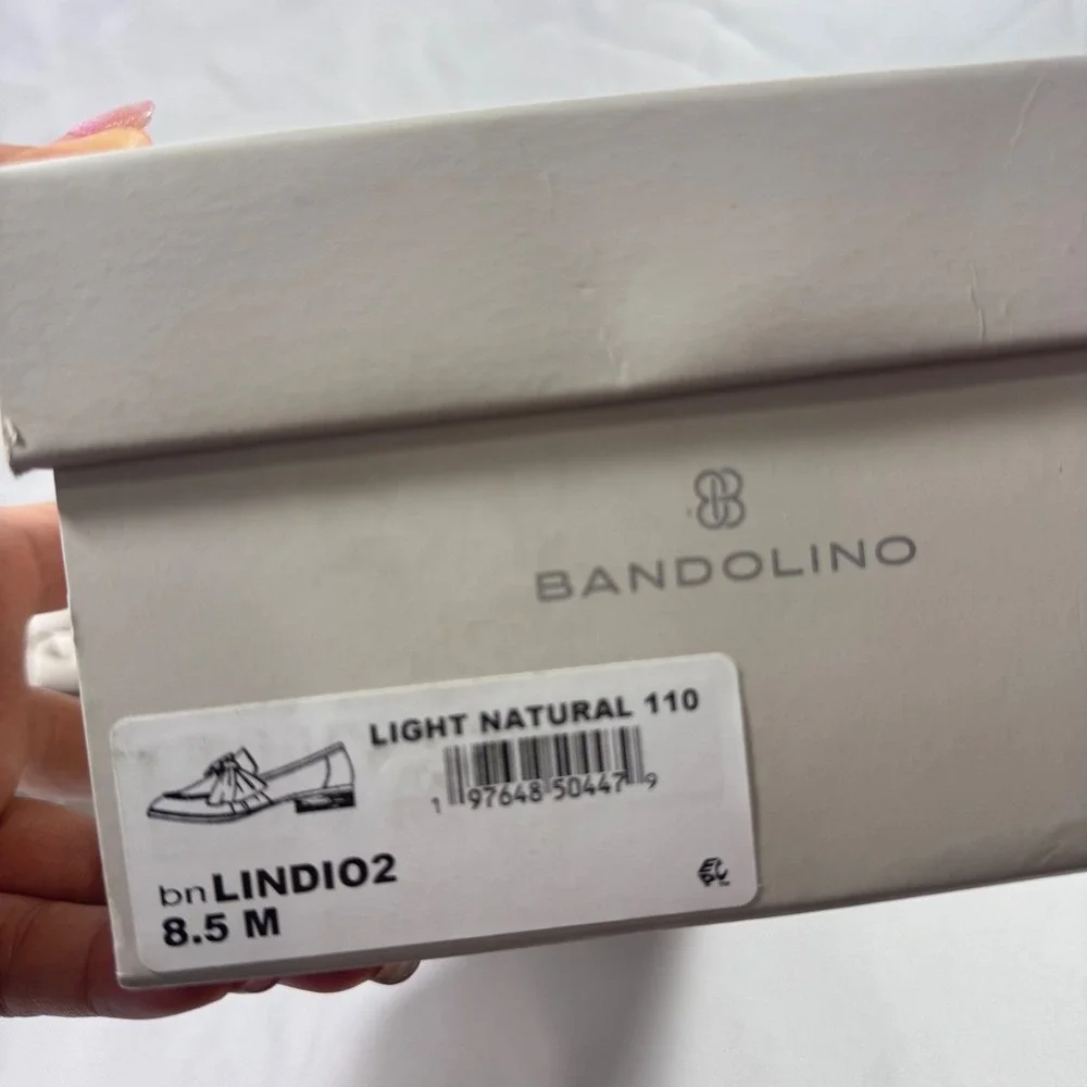 New Bandolino Lindio Bow‎ Loafers Light Natural 8.5 M Comfortable Slip On Shoes